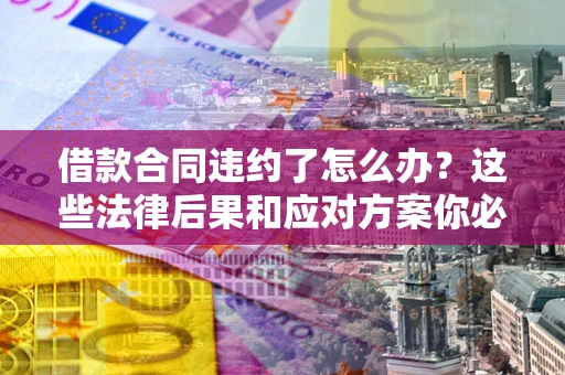 武汉借款合同违约了怎么办？这些法律后果和应对方案你必须知道