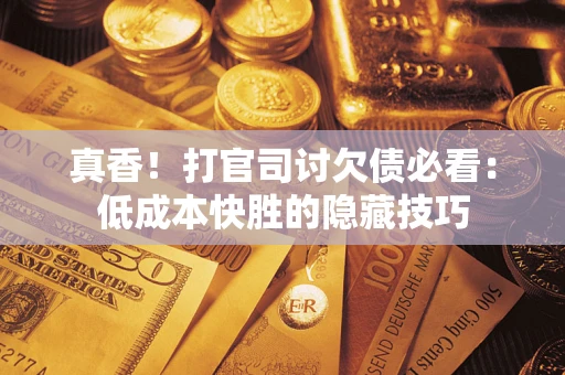 武汉真香！打官司讨欠债必看：低成本快胜的隐藏技巧